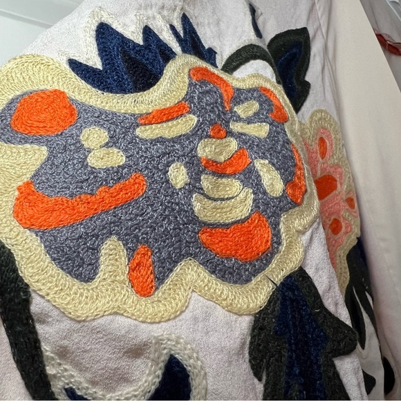 Gibson & Latimer Floral Embroidered Kimono, Womens, S, Natural - Picture 6 of 9